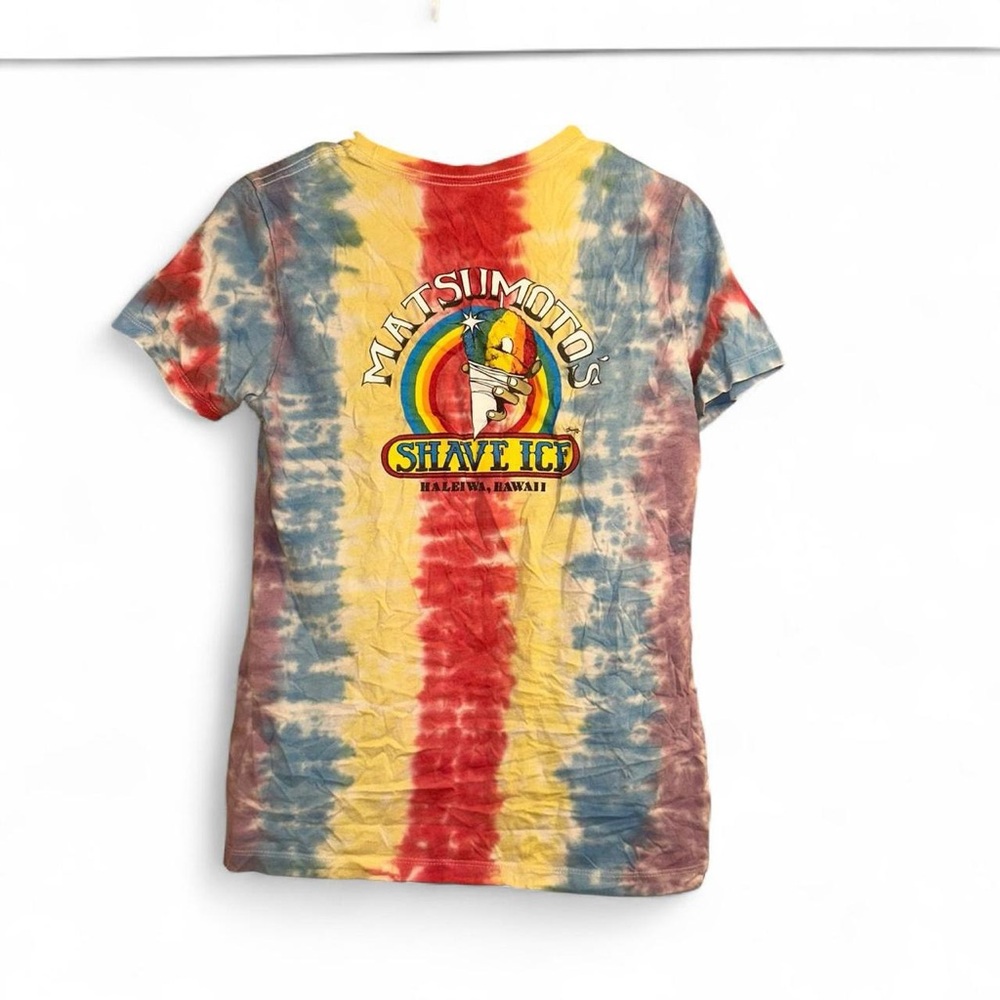 Vintage Matsumoto’s Hawaiian Shave Ice Shirt Haleiwa Hawaii Rare Tie Dye Youth L